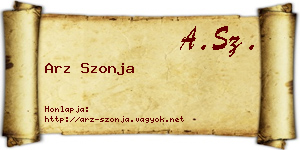 Arz Szonja névjegykártya